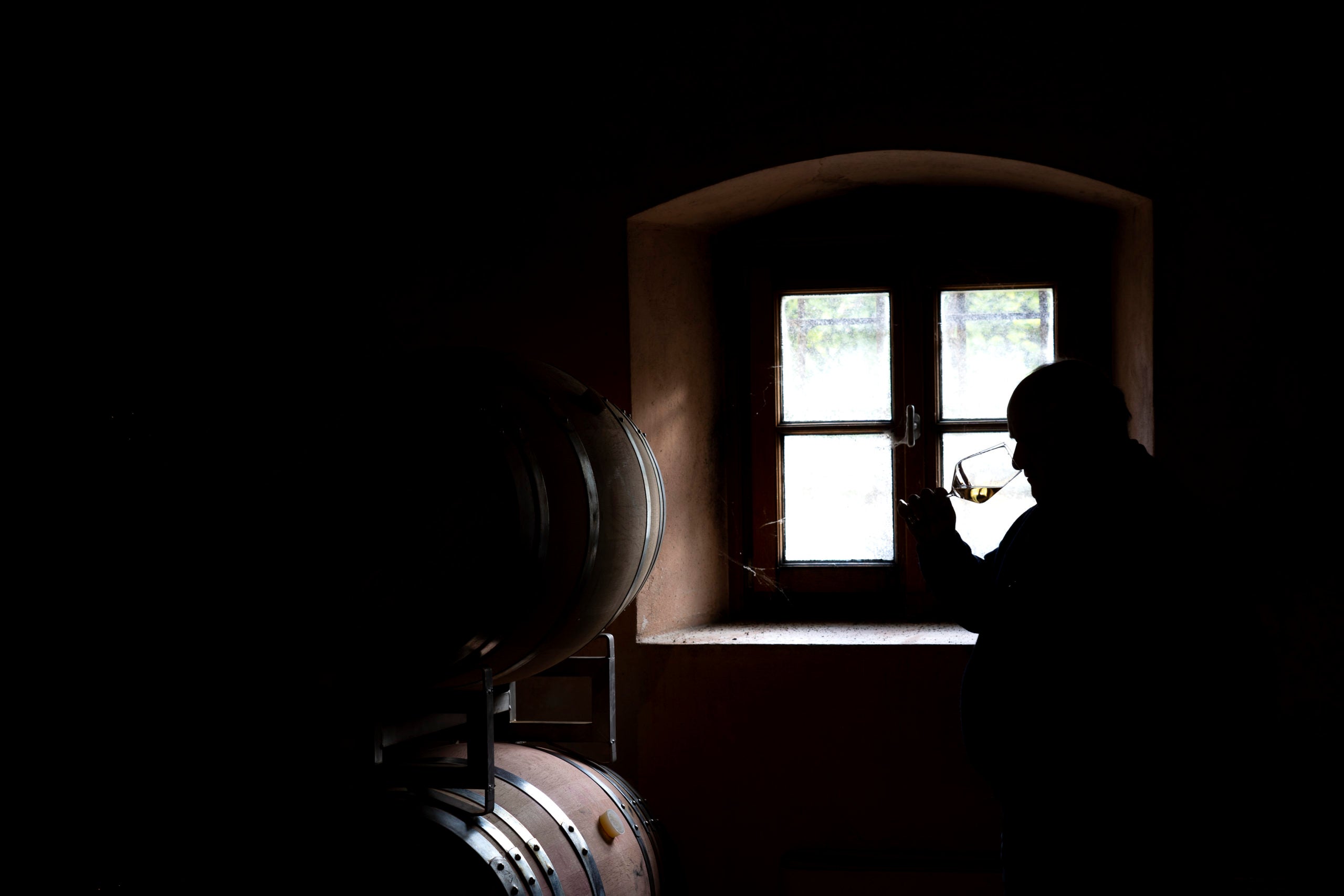 Weingut Dipoli Neumarkt Südtirol-Peter_Dipoli_vor_Fenster