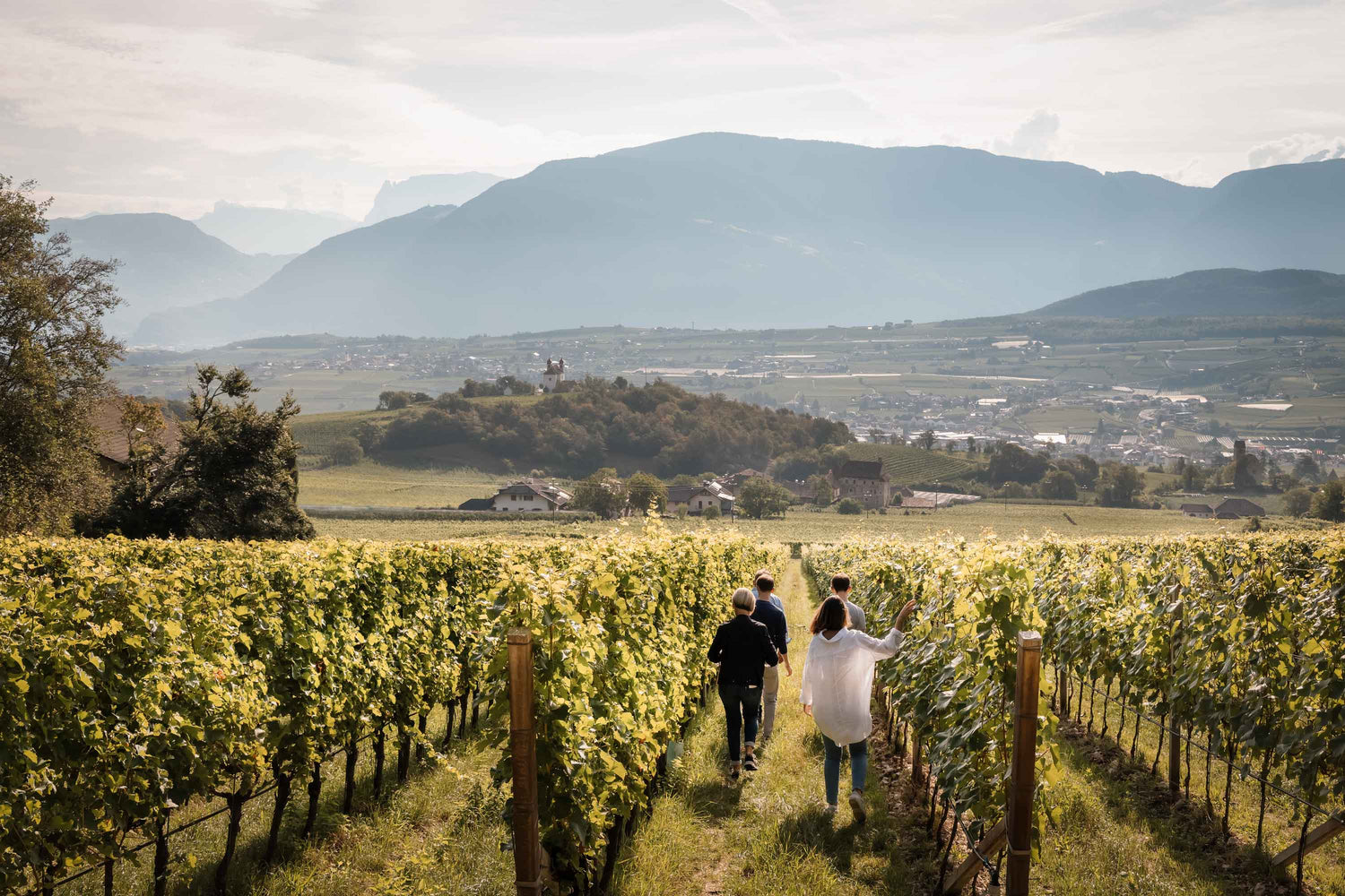 Weingut Ignaz Niedrist in Girlan Südtirol_Familie Niedrist im Weinberg