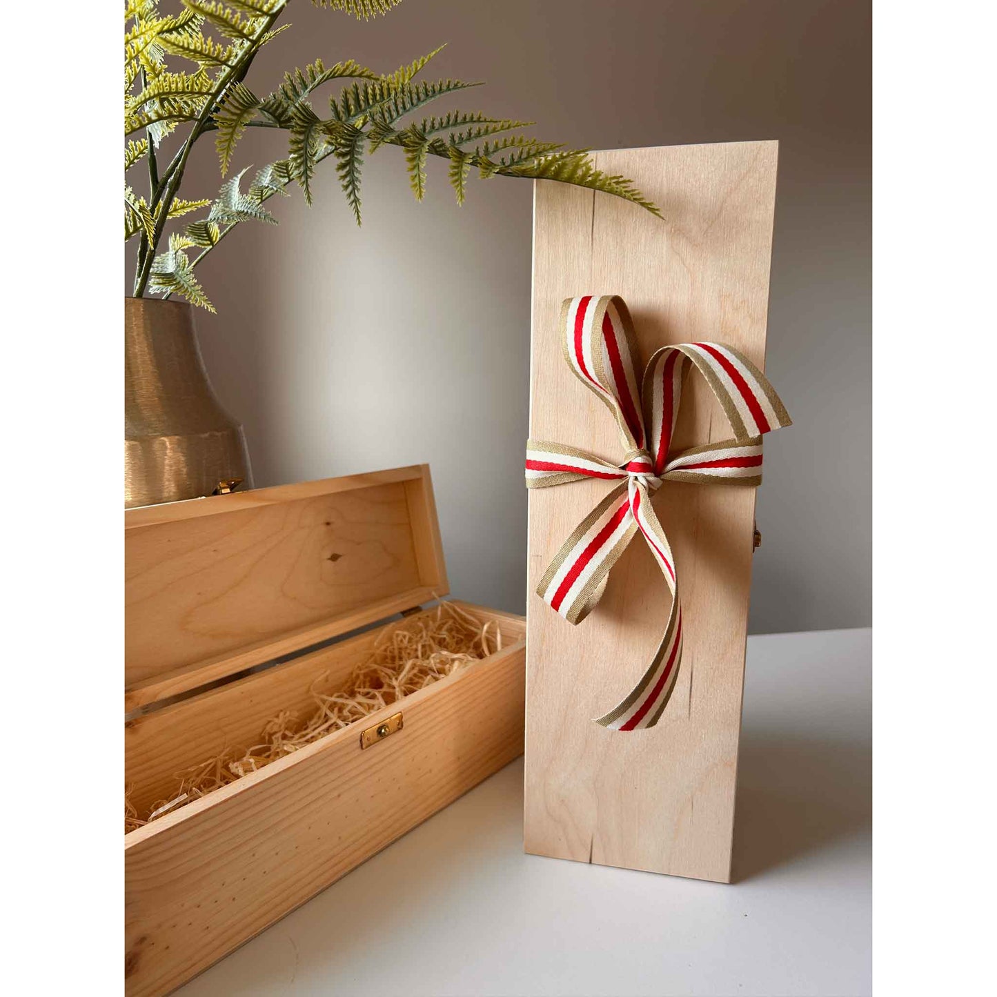 1er Holzbox für Weingeschenke - dekorative Geschenkverpackung aus Holz
