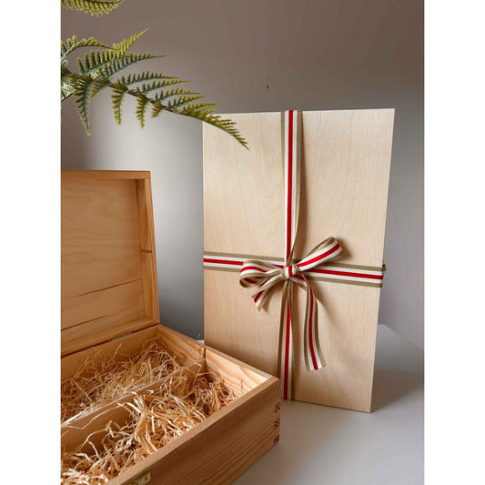 2er Holzbox für Weingeschenke - dekorative Geschenkverpackung aus Holz

