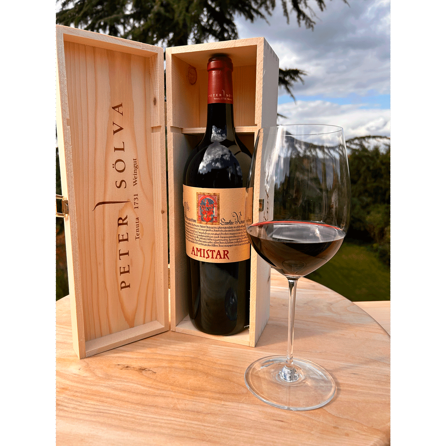 Peter Sölva AMISTAR Cuvée Rot MAGNUM 1,5 L in der Holzkiste