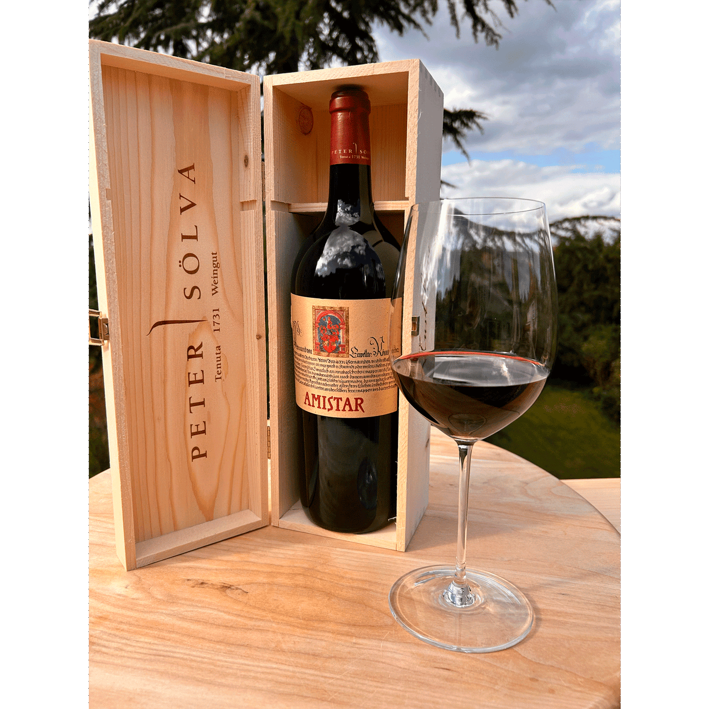 Peter Sölva Amistar Magnum - in edler Holzkiste als Weingeschenk